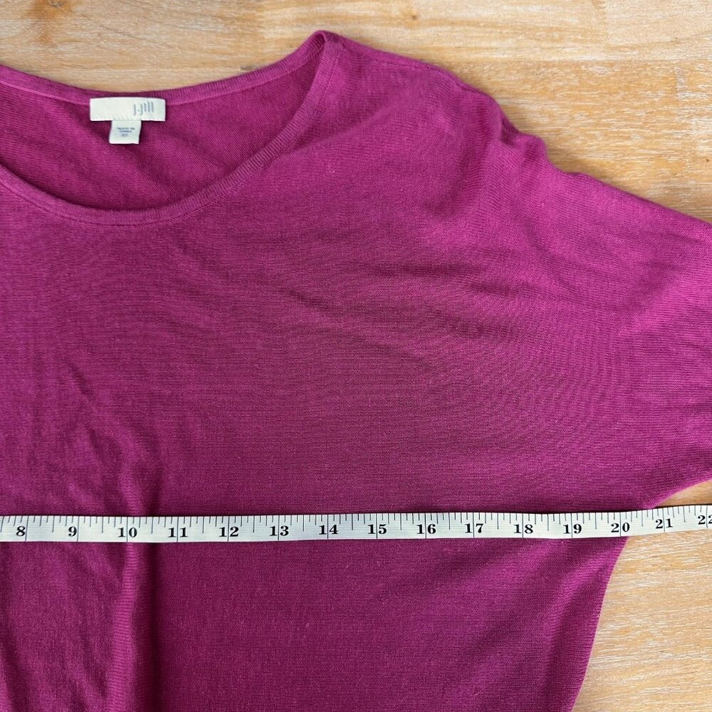 J Jill Sweater Blouse Womens XS Linen Blend 3/4 Sleeve Tie Hem Pullover Top - Picture 8 of 9